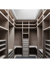 П-образная гардеробная комната в классическом стиле Мытищи