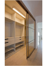 Линейная гардеробная комната с дверями купе Мытищи