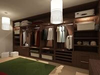 Классическая гардеробная комната из массива с подсветкой Мытищи